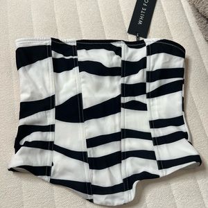 White Fox Boutique zebra corset top (new with tags)